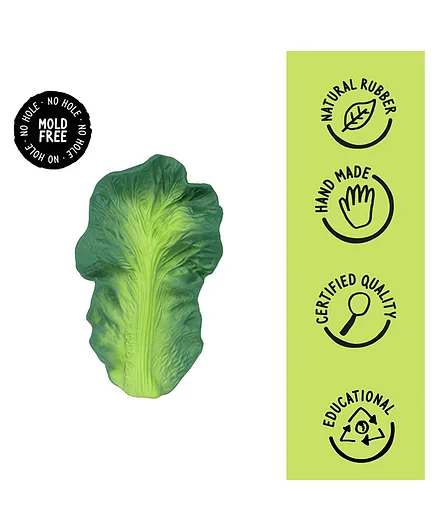 Oli & Carol Kendall The Kale Natural Rubber Teether - Green