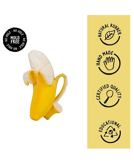 Oli & Carol Ana Banana Natural Rubber Teether - Yellow White