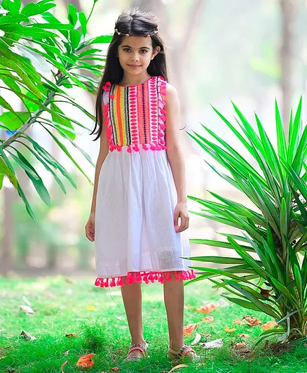 Fairies Forever Sleeveless Boho Summer Dress - White