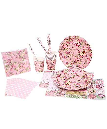 Shopaparty Pink Floral Party Pack - Pink