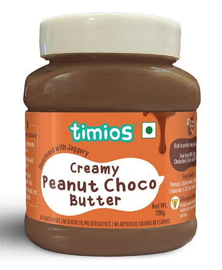 Timios Creamy Peanut Choco Butter - 200 gm