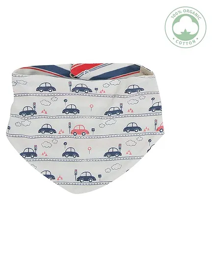 Tiny Twig Drive Time Bib Reversible Bandana Bib - White