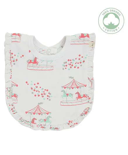 Tiny Twig Merry Go Round Bib - White