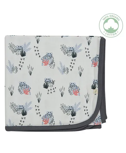 Tiny Twig Jungle Safari Print Rug - White And Blue