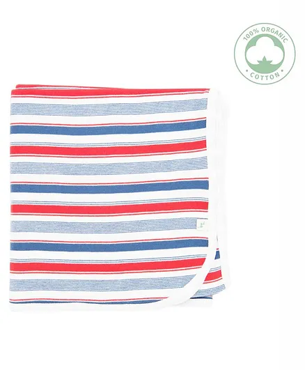 Tiny Twig Mariner Striped Bunny Rug - Blue And Red