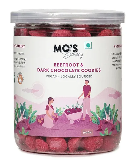 Mo's Bakery Organic Beetroot and Dark Chocolate Cookies - 300 gm