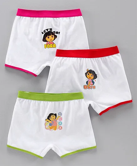 Red Rose Bloomers Dora Print Pack of 3 - Pink Green Red