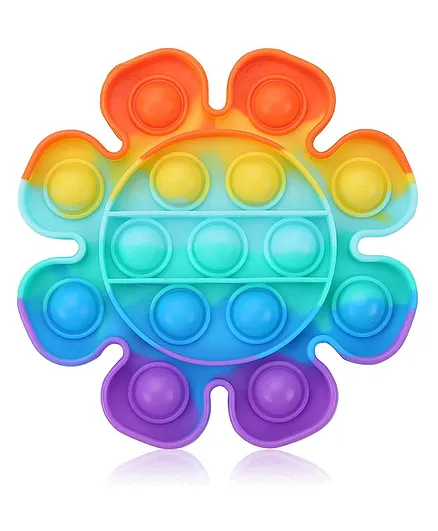 FFC Flower Shaped Sensory Stress Busting Silicone Pop It Fidget Toy - Multicolor