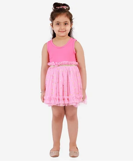 KIDSDEW Star Design Tutu Skirt - Pink