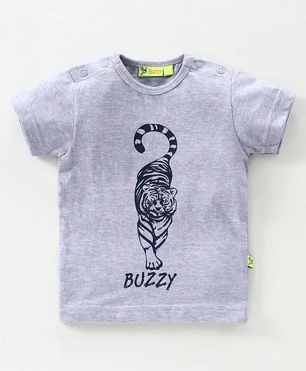 Buzzy Short Sleeves Tiger Print Tee - Violet