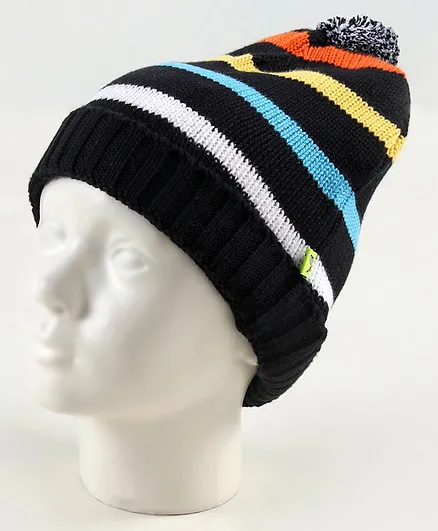 Buzzy Striped Cap - Black