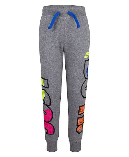 Nike Brand Logo Print Full Length Joggers - Grey