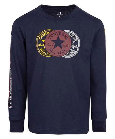 Converse Full Sleeves Logo Print Tee - Navy Blue