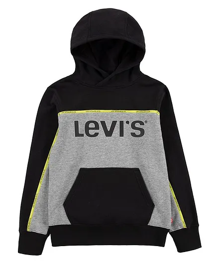 Levi's® Full Sleeves Colour Block Hoodie - Black