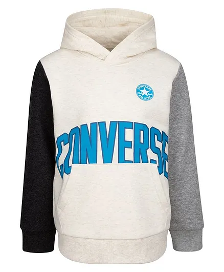 Converse Full Sleeves Text Print Hoodie - White