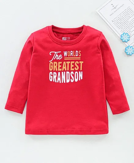 Bodycare Full Sleeves T-Shirt Text Graphic - Maroon