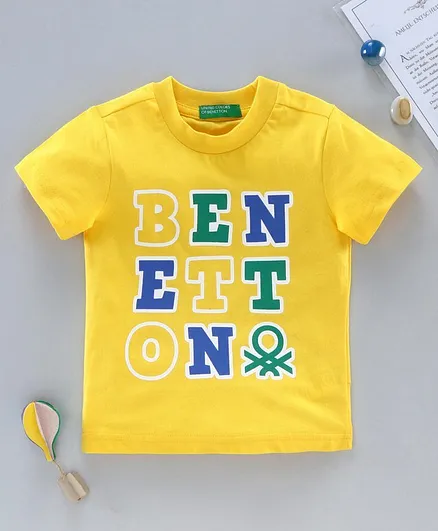 UCB Half Sleeves Tee Benetton Print - Yellow