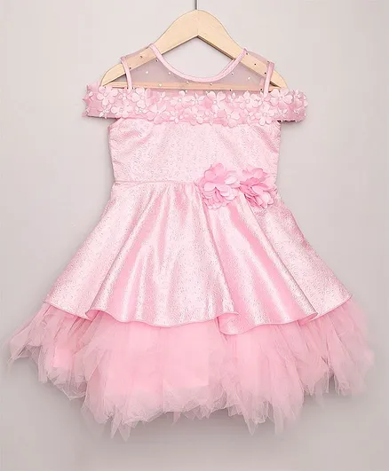 oui oui Sleeveless Floral Embellished Dress - Pink