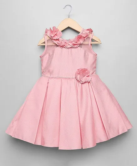 oui oui Sleeveless Floral Embellished Dress - Pink