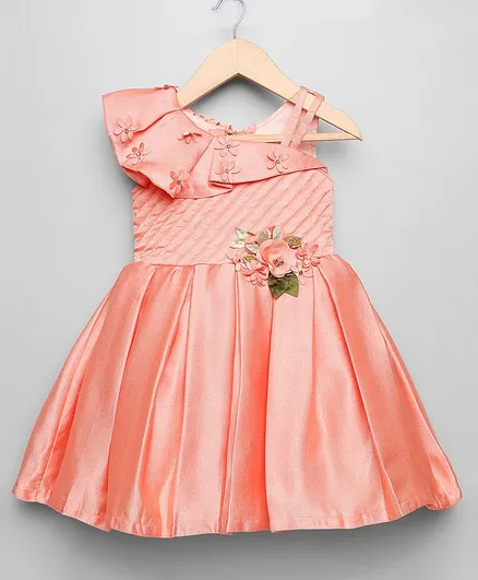 oui oui Sleeveless Floral Work Dress - Peach