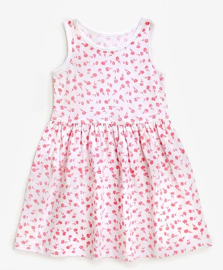 KIDSCRAFT Sleeveless Flowers Print Dress - Pink