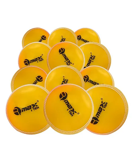 Rmax I Ten PVC Cricket Ball Pack Of 12 -Yellow
