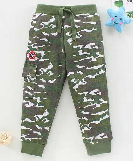 Babyhug Full length Lounge Pant Camo Print - Green