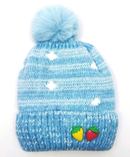 Kid-O-World Strawberry Patch Woolen Cap-Light Blue