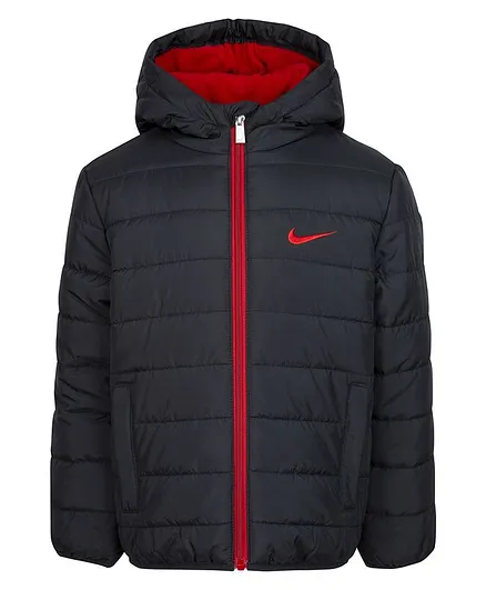 Nike Full Sleeves Solid Puffer Jacket - Black