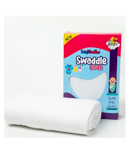 LazyToddler Organic Cotton Muslin Extra Large Swaddle - White
