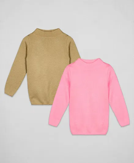 The Sandbox Clothing Co Pack Of 2 Full Sleeves Sweater - Pink And Beige