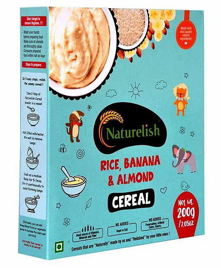 Naturelish Rice Banana & Almond Cereal - 200 gm