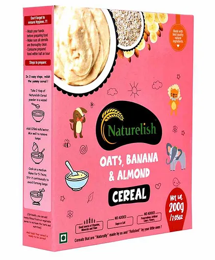 Naturelish Oats Banana & Almond Cereal - 200 gm
