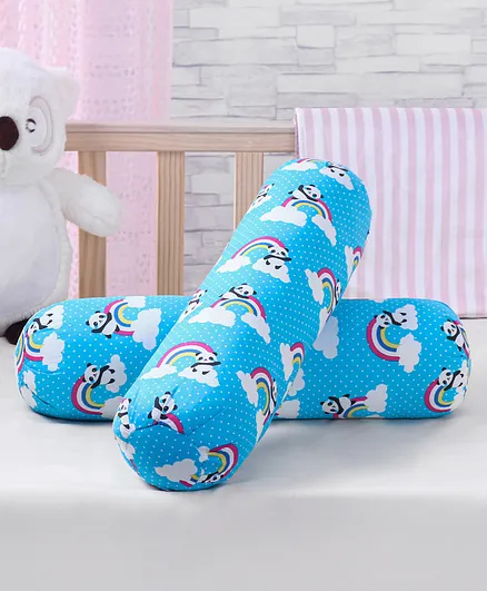 Babyhug Bolsters Panda Print Set of 2 - Blue