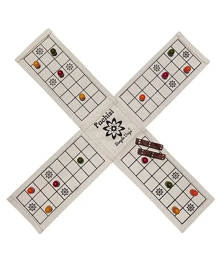 Simple Days Pachisi Pagade Thayam Chaupad Ludo Board Game - Multicolour