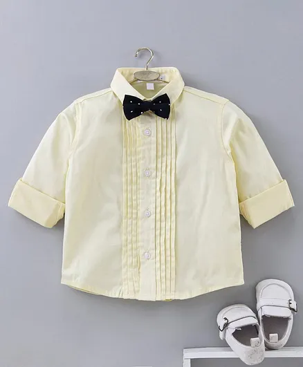 Mark & Mia Full Sleeves Shirt With Bow - Yellow