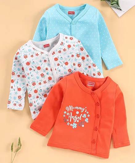 Babyhug Full Sleeves Printed Vest Pack of 3 - Multicolor