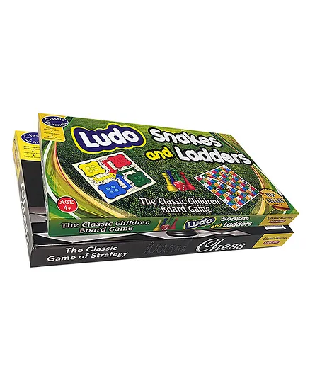 Sterling Chess and 2 in 1 Ludo & Snake & Ladders Combo - Multicolor