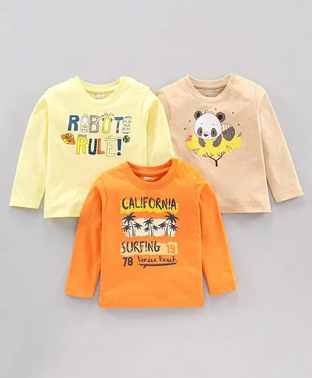 Ohms Full Sleeves Tee Pack Of 3 - Multicolor