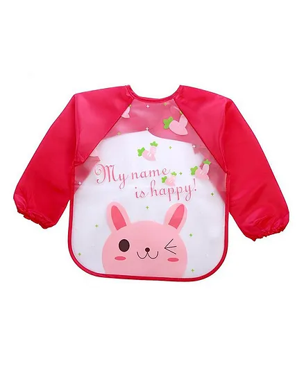 MOMISY Waterproof Wearable Apron Cartoon Print - Red