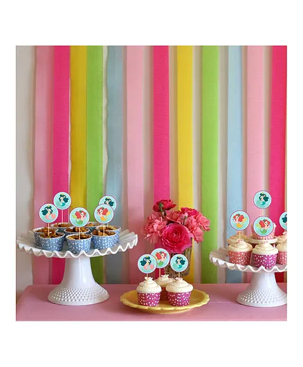 Untumble Mermaid Cupcake Toppers Multicolour - Pack of 25