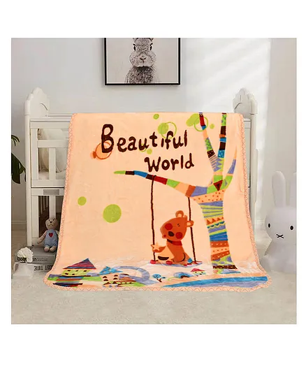 Florida Double Layer Winter Baby Blanket - Beige