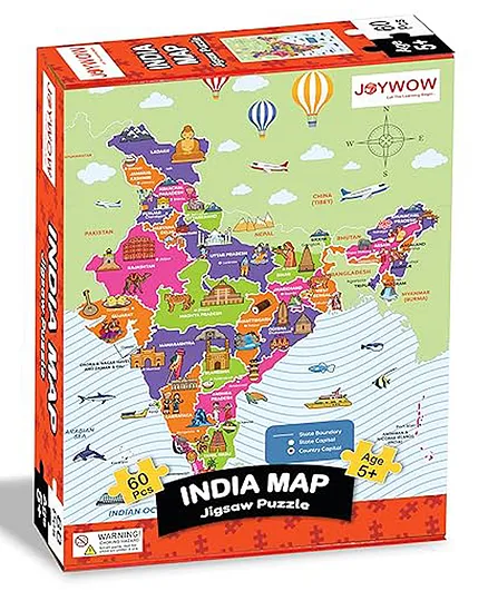 Littleland India Map Jigsaw Puzzles Multicolor - 60 Pieces