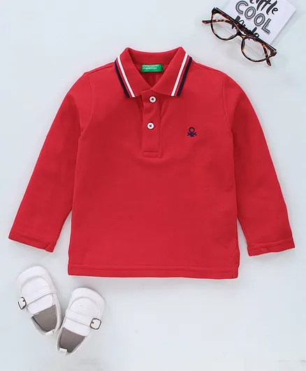 UCB Full Sleeve Polo Tee Solid - Bright Red