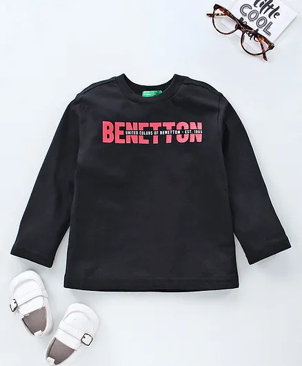 UCB Full Sleeve Tee Logo Print - Black