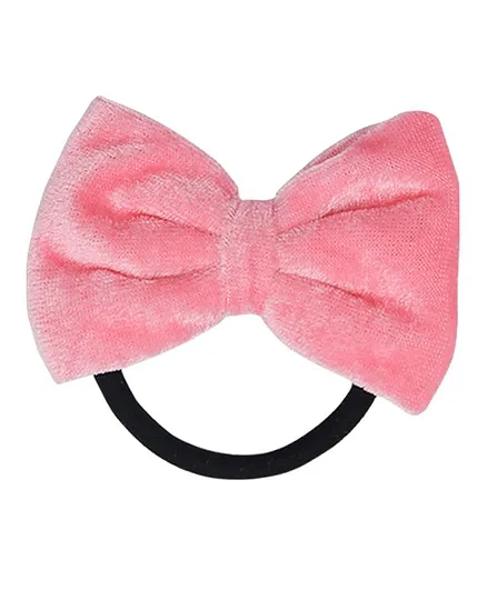 Funkrafts Velvet Bow Rubber Band - Light Pink