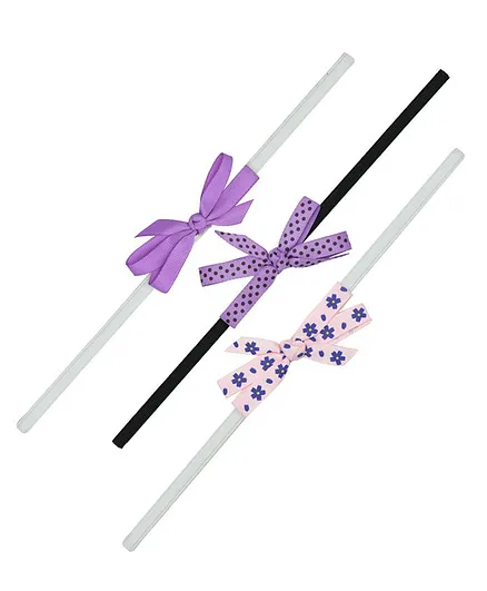 Funkrafts Pack Of 3 Bow Headbands - Purple