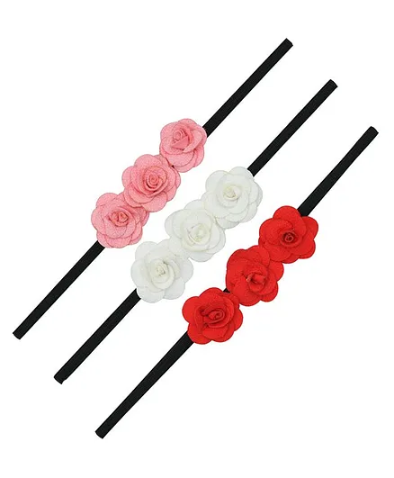 Funkrafts Pack Of 3 Floral Design Headbands - Multi Colour