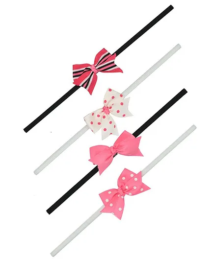 Funkrafts Pack Of 4 Bow Design Headbands - Multi Colour
