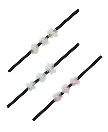 Funkrafts Pack Of 3 Floral Design Headbands - Multi Colour